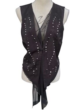 Kapalua Black Layered Embellished Sleeveless Top Vest (8)